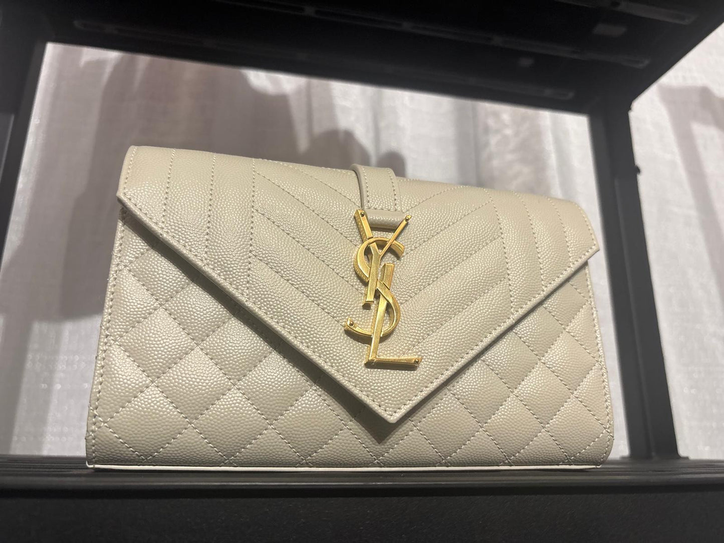 YSL Envelope Bag Small White