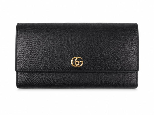 LSCCQ001003 Gucci Long Leather Wallet - Black