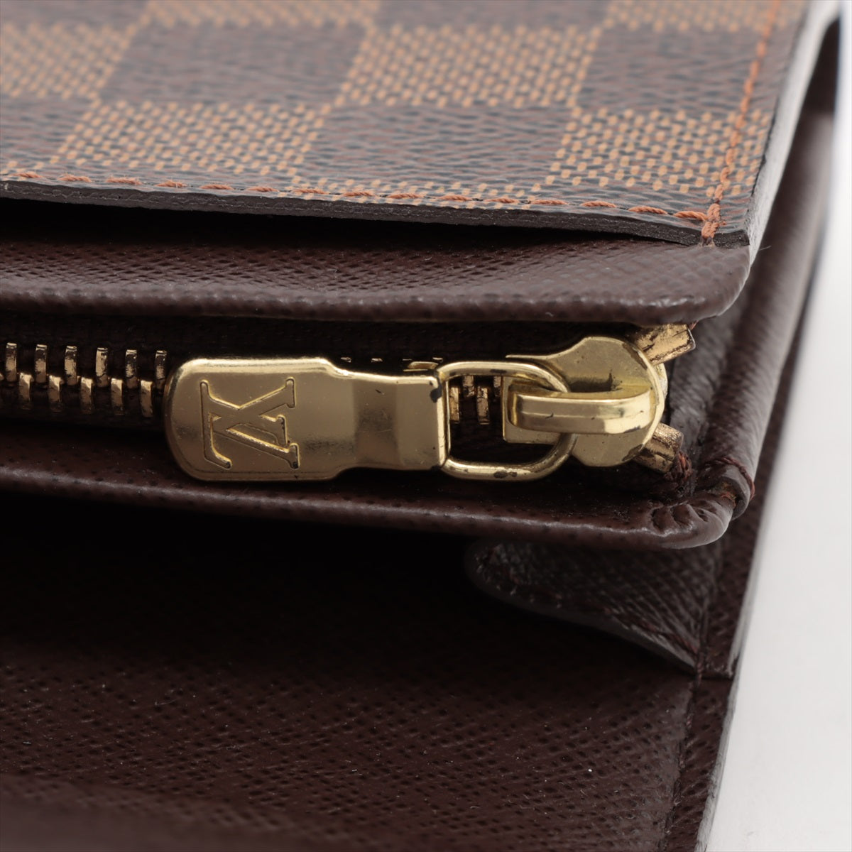 Louis Vuitton Damier Porto Monevier Tresor Brown Compact Wallet