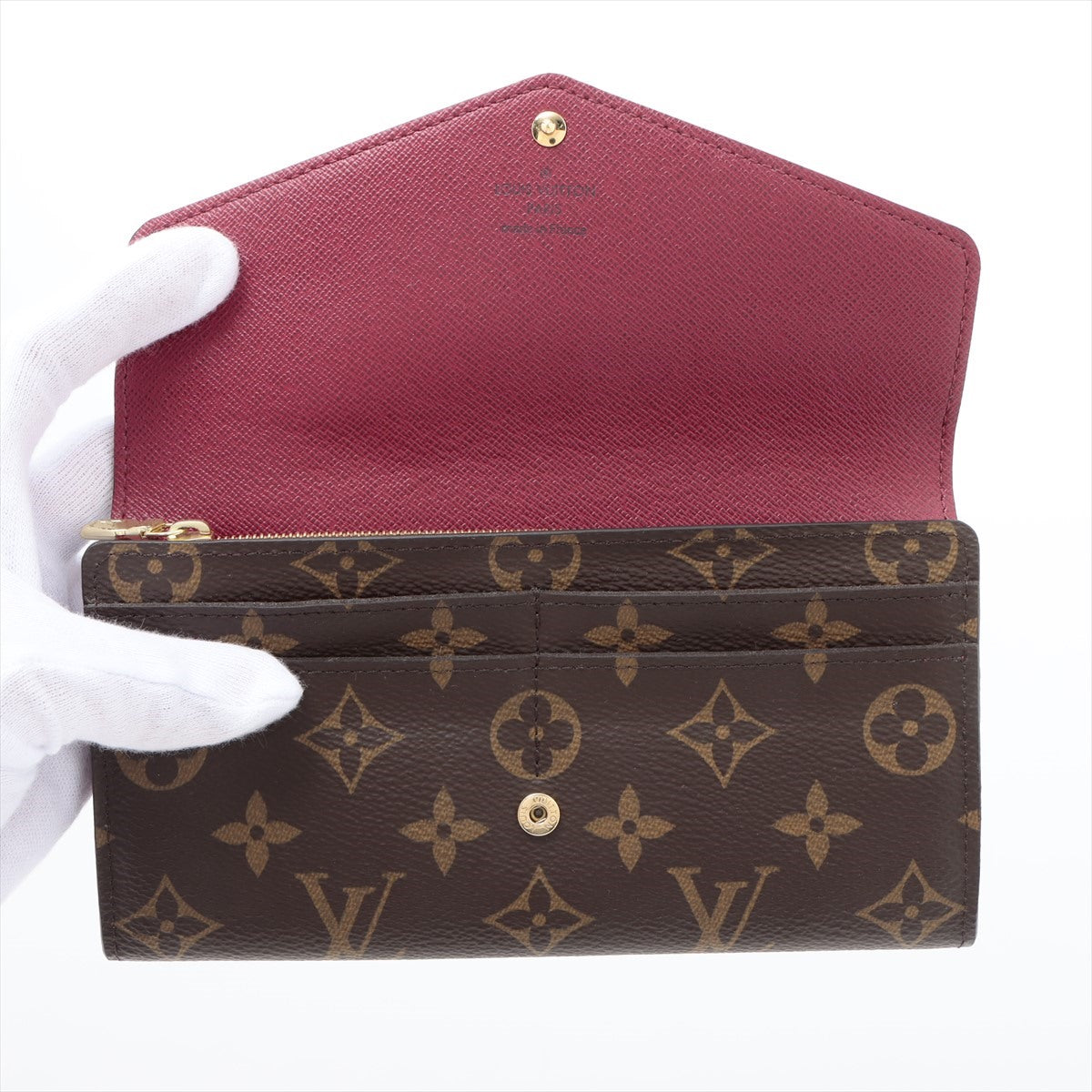 Louis Vuitton Monogram Portefeuille Sarah M62234 SN2220 Fuschia Wallet
