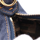 Fendi Nano FENDIGRAPHY denim x leather Hand bag Navy Blue 7AS089