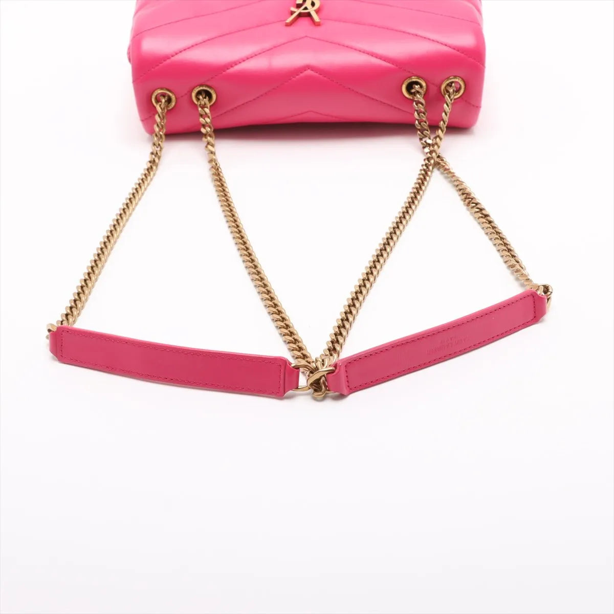 Saint Laurent Paris Lulu Leather Chain Shoulder Bag Pink 494699