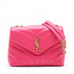Saint Laurent Paris Lulu Leather Chain Shoulder Bag Pink 494699