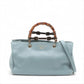 Gucci Bamboo Leather 2 Way Handbag Blue 323660