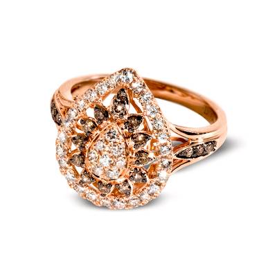 Le Vian® Ring featuring 1/4 cts. Chocolate Diamonds®, 1/2 cts. Nude Diamonds™ set in 14K Strawberry Gold®