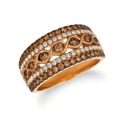 Ring featuring 5/8 cts. Chocolate Diamonds®, 1/3 cts. Vanilla Diamonds® set in 14K Strawberry Gold